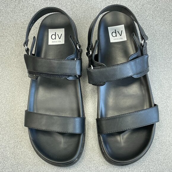 NEW Dolce Vita Argyle Black Platform Sandals Women's Size 10 - Picture 7 of 7